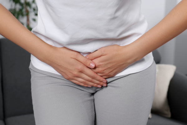 Person experiencing pain from interstitial cystitis