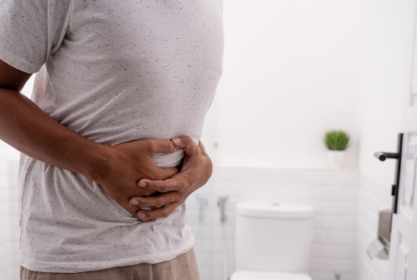 Person experiencing pain with bowel movements