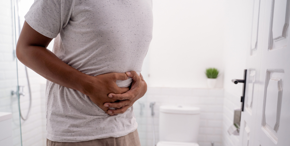 Person experiencing pain with bowel movements