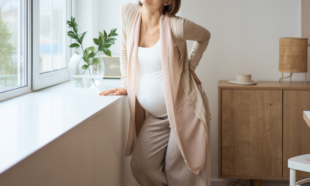 Pregnant person experiencing pelvic girdle pain