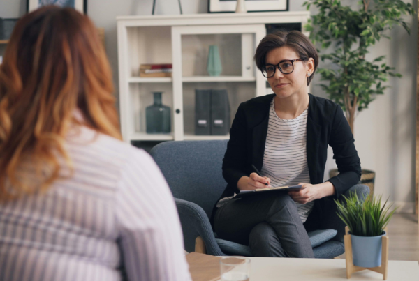 Person talking with a mental health professional