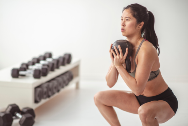 Woman weight training